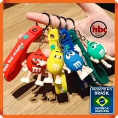 Chaveiros Criativos Personagens de Desenhos da Warner Bros e M&M Silicone/PVC com fivela de metal para bolsas - mochilas