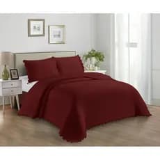 KIT COLCHA 2 PEÇAS PLUME BORDADA 160X240 SOLTEIRO VINHO SULTAN