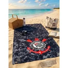 TOALHA DE BANHO CORINTHIANS AVELUDADA ESTAMPADA TIME DE FUTEBOL TIMAO 2
