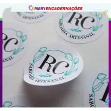 500 Rótulos Adesivos 4x4 Personalizados Vinil Prova d'agua