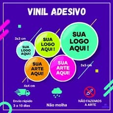 50 a 200 Etiquetas Adesivas Personalizadas Em Vinil Branco 3x3 4x4 5x5