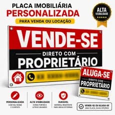 Placa Vende-se Aluga-se Personalizada Imobiliária Casa Terreno Apartamento PVC