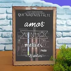 Quadro Mdf Porta Rolha Vinhos C/ Wallpaper