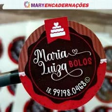 Rótulos Adesivos 3x3 4x4 5x5 Personalizados Vinil Prova d'agua, Doces, Bolo no pote, Lojas, Empresas Lembrancinhas