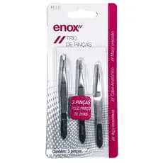 Pinças Trio Enox Aço Inoxidável - Ponta Reta- Diagonal - fina