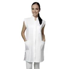 Jaleco Feminino Oxford Modelo Greice Sem Manga Branco ou Preto - Santa Clara