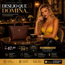 Bolsa Croco Tote Feminina Premium SL Media Capacidade com Fechamento em Zíper | Bolsa Chic Trabalho, Igreja e Dia a Dia