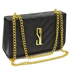 Bolsa Feminina Bordada com Alça Transversal de Corrente ideal para todas ocasiões