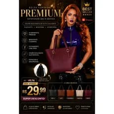 Bolsa Feminina Premium Couro Ecológico Bolsa Chic Elegante Moderna Com Fivelas Douradas