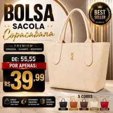 Bolsa Feminina Sacola Copacabana Grande Tendência 2026 Couro Ecológico Premium Cabe Tudo Casual Luxo Dia a Dia