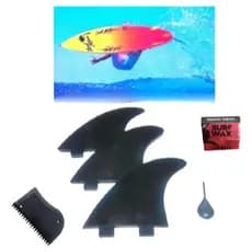 Kit Quilhas Blams Fcs 1 Encaixe Raspador E Parafina Surf