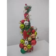 Garrafa enfeite de natal modelo árvore de natal vermelha mesa rack estante sala quarto escritório papai Noel
