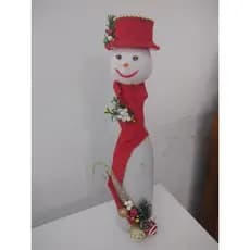 Garrafa enfeite de Natal Boneco de neve mesa, rack estante  enfeite natalino