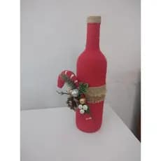 Garrafa enfeite de natal modelo cajado papai Noel sala escritório mesa rack quarto