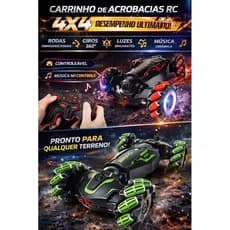 Carrinho Controle Remoto 4x4 Drift Acrobático LED Recarregável 2.4G Infantil Promoção