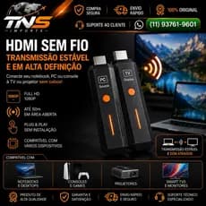 Transmissor HDMI Sem Fio Wireless Full HD Notebook/PC/Game/Projetor
