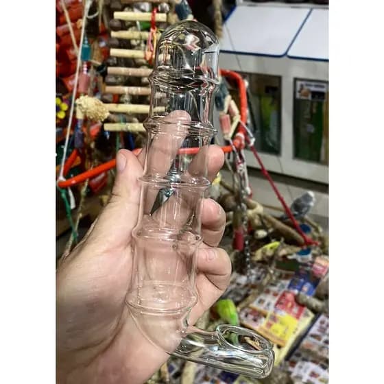 01 Un bebedouro luxo de vidro reforçado para calopsitas e outros