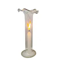 01 Un Porta Vela De Vidro Modelo Flor Base 22mm Interno