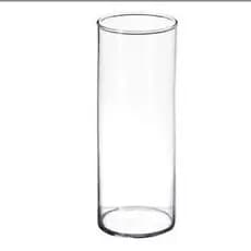 01 Unidade Tubo De Vidro Porta Vela Com Aba Proteção Chama