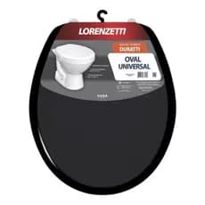 Assento Sanitario Preto Oval Universal Lorenzetti Injetado Reforçado Não Trinca