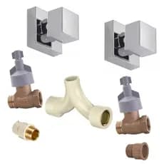 Misturador Chuveiro Michu Com Registros De Pressão Deca Mais Acabamentos Cromado E Adaptadores