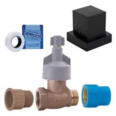 Registro De Chuveiro 3/4 Deca Original Com Acabamento Preto De Metal E Adaptadores Kit Completo