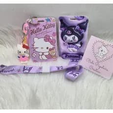 Porta crachá, cartão de alta qualidade com cordão ou chaveiro - Sanrio, Hello Kitty, Kuromi