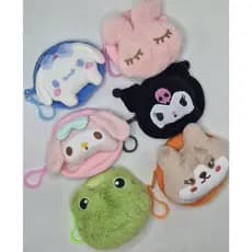 Chaveiro Porta Moedas Pelúcia Sanrio Hello Kitty Kuromi My Melody Cinnamoroll – Gato Cachorro Sapo Coelho Kawaii