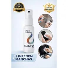 Kit Limpa Lentes e Telas Óculos Limpa Tela Celular Notebook Tv LCD Plasma com Flanelas Clean Up