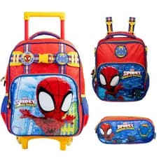 Kit Mochila com Rodinhas com Lancheira e Estojo Simples Spidey 15011