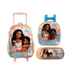 Kit Moana Magia do Oceano Mochila de Rodinha com Lancheira e Estojo14770