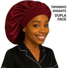Touca de Cetim Gigante Dupla Face com Faixa elástica para Cabelos Grandes e Black Ant Frizz | Envio Rápido