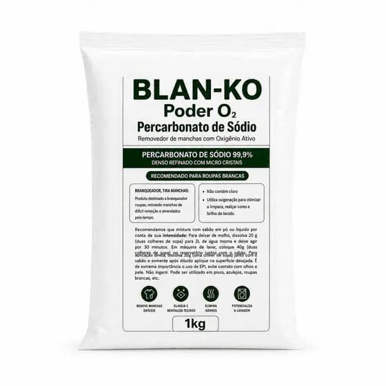 Percarbonato de Sódio BLAN-KO 100% Puro Limpeza Em Geral Tira Manchas Roupas Brancas 1kg /2kg