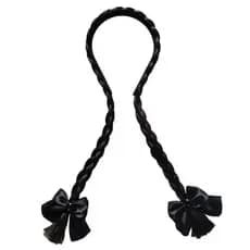 Tiara com Tranças Pretas Wandinha Wednesday Addams Fantasia