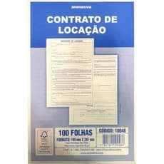 Bloco de Contrato de Locação com 100 Folhas Animativa