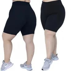 Short Legging Plus Size Feminino Meia Coxa Suplex Bermuda Cintura Alta Academia