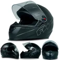 Capacete Fw3 Fechado Gt Classic Preto Fosco Pintado Com Viseira Cristal Diversos Tamanhos 56 58 60 Inmetro- Fw3