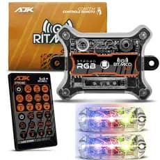 Central Strobo Ritmico 3.0 Controle Ação Dupla Par Farol RGB Endereçavel 6W AJK Suporte 5 Mil Farois