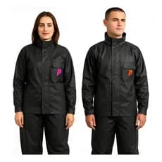 Conjunto Capa De Chuva Motoqueiros Exclusivo Gola Alto Feminino Impermeável Diversos Tamanhos -Preto