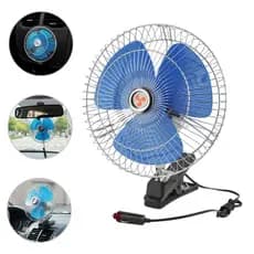 Ventilador Automotivo 12V 10 Polegadas Oscilante c/Hélices De 25cm Silencioso Portátil Carros Caminhões E Vans Importway