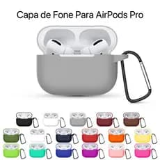 Capa Case Capinha de Proteção De Silicone Para AirPods Pro Com Gancho