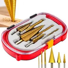 Kit 6 Brocas Escalonadas De Aço Titânio 3mm 6mm 12mm 4-12mm 4-20mm 4-32mm Linha Premium