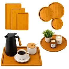 Kit 3 Bandejas Organizadora Multiuso Decorativa Retangular ou Redonda Cantinho do Café Mesa Posta