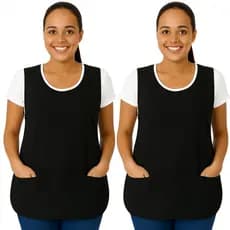 Kit 2 Avental Bata Oxford Jaleco Feminino Frente E Verso