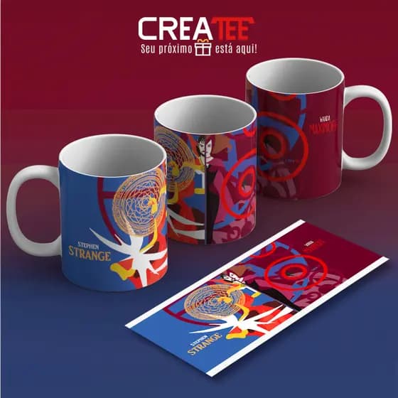 Caneca & Xícara - Doutor Estranho e Wanda Feiticeira Escarlate
