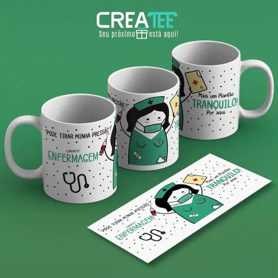 Caneca & Xícara - Plantão Tranquilo - Enfermagem - Profissão - Flork