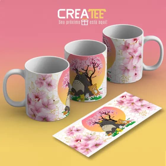 Caneca & Xícara - Pikachu Totoro Rilakkuma Sakura - Anime