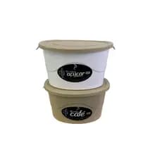 Kit Café e Açúcar Potes 1.900ml, Kit Potes para Cozinha, Jogo de Vasilhas Plásticas