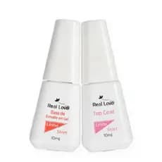 Kit Preparadores 2  Base coat mais Top Coat 10ml Linha Start - Real Lov