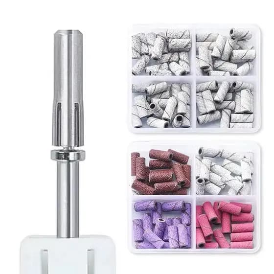 Kit De Refils Slim + Broca Fininha Para Lixa Bits Mini Mandril Motor Elétrica 60und